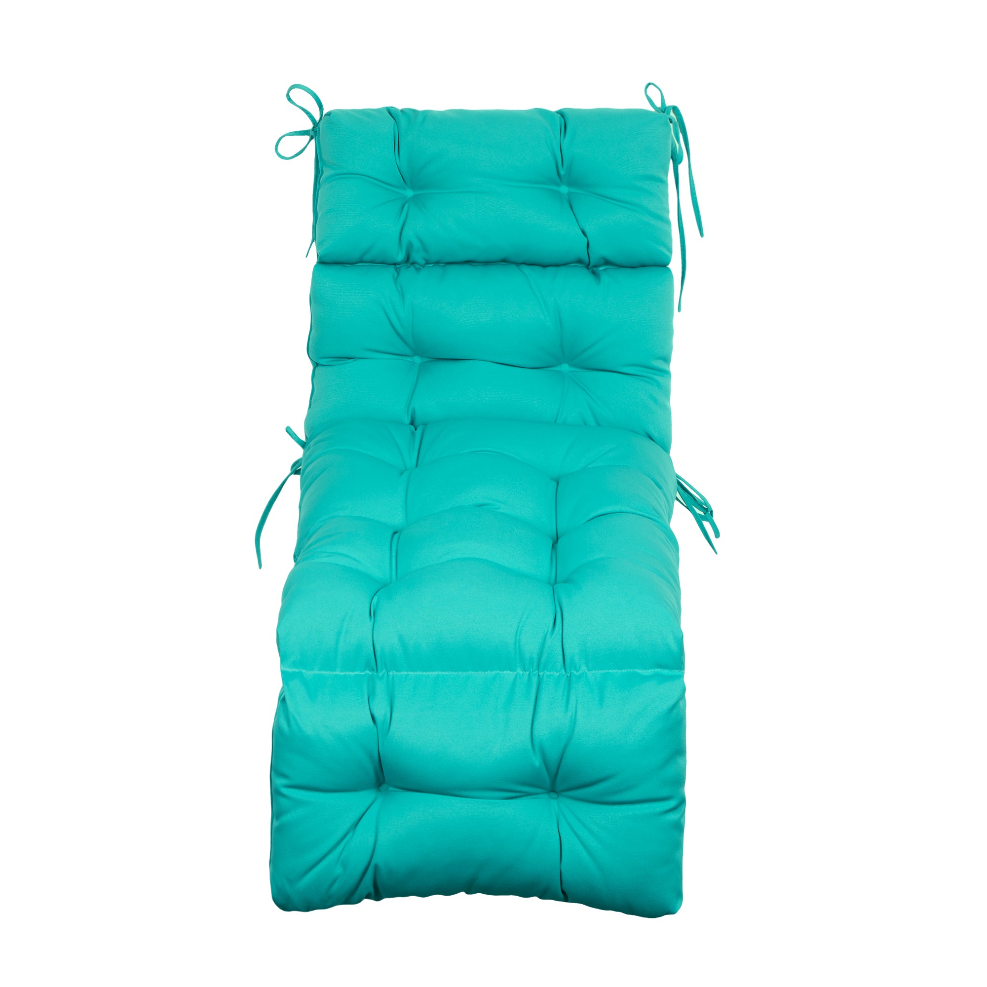 ARTPLAN Outdoor Chaise Lounge Cushion 72x22x4 inches, Floral Tufted Thick Replacement Cushion with Ties, All Weather Wicker Patio Furniture Cushion