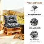 Outdoor Chair Cushions Set of 2, All-Weather Patio Furniture Cushions with High Resilience Foam, Indoor Outdoor Seat & Back Cushion for Patio, Garden, Sunroom