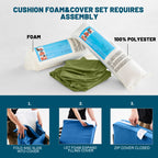 ARTPLAN Outdoor Seat Cushion Set, 24 x 24 Inch Water-Resistant & Fade-Resistant Patio Furniture Cushions with Removable Cover, Deep Seat & Back Cushion with Zipper for Chair Couch Sectional Sofa