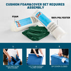ARTPLAN Outdoor Seat Cushion Set, 24 x 24 Inch Water-Resistant & Fade-Resistant Patio Furniture Cushions with Removable Cover, Deep Seat & Back Cushion with Zipper for Chair Couch Sectional Sofa