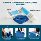 ARTPLAN Outdoor Seat Cushion Set, 24 x 24 Inch Water-Resistant & Fade-Resistant Patio Furniture Cushions with Removable Cover, Deep Seat & Back Cushion with Zipper for Chair Couch Sectional Sofa