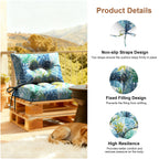 Outdoor Chair Cushions Set of 2, All-Weather Patio Furniture Cushions with High Resilience Foam, Indoor Outdoor Seat & Back Cushion for Patio, Garden, Sunroom