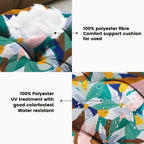 ARTPLAN Outdoor Cushions for Settee,Wicker Loveseat Cushions with Tie,Tufted Patio Cushions 2 U-Shaped Set of 5 Piece,L44xW19,Floral,