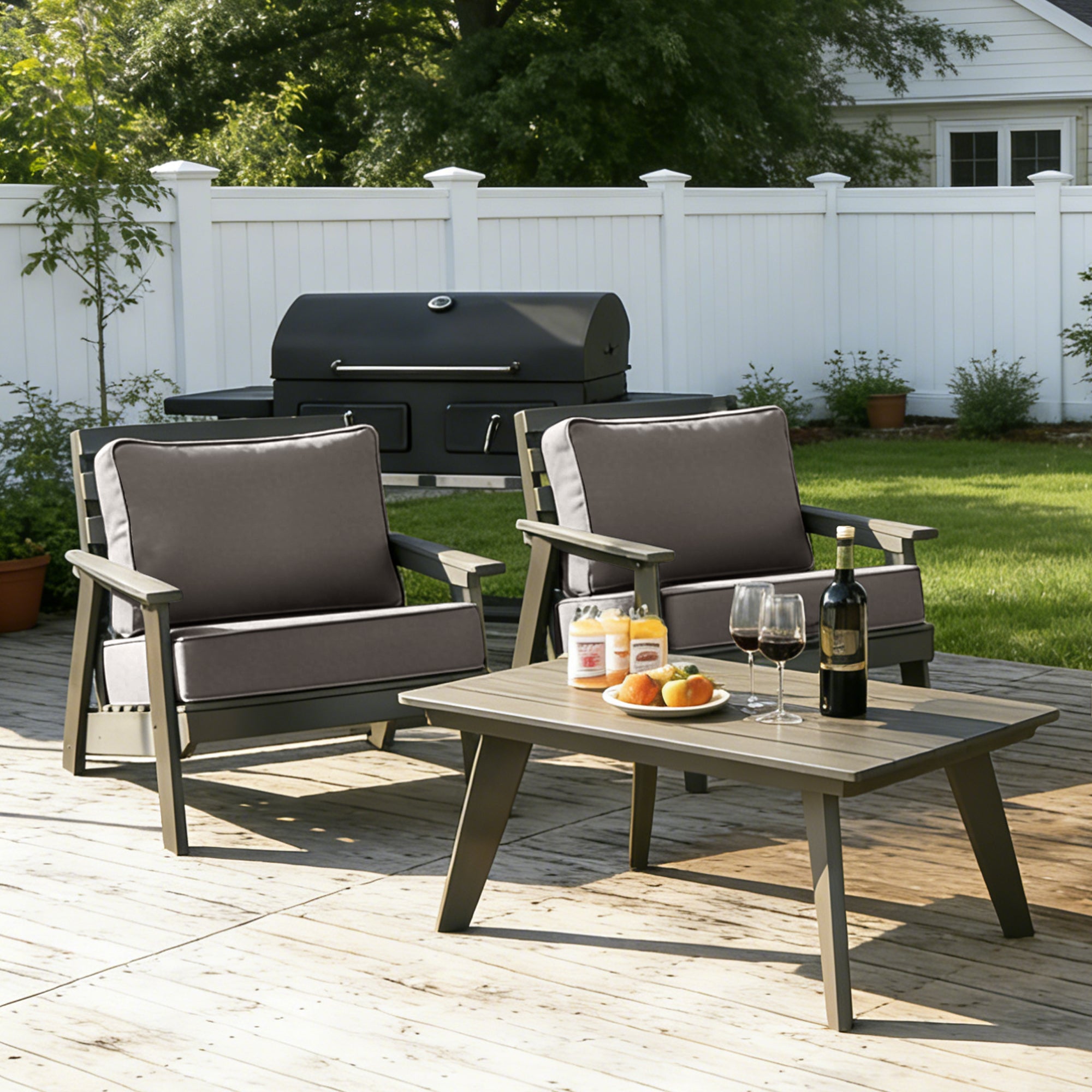 ARTPLAN Outdoor Seat Cushion Set, 24 x 24 Inch Water-Resistant & Fade-Resistant Patio Furniture Cushions with Removable Cover, Deep Seat & Back Cushion with Zipper for Chair Couch Sectional Sofa