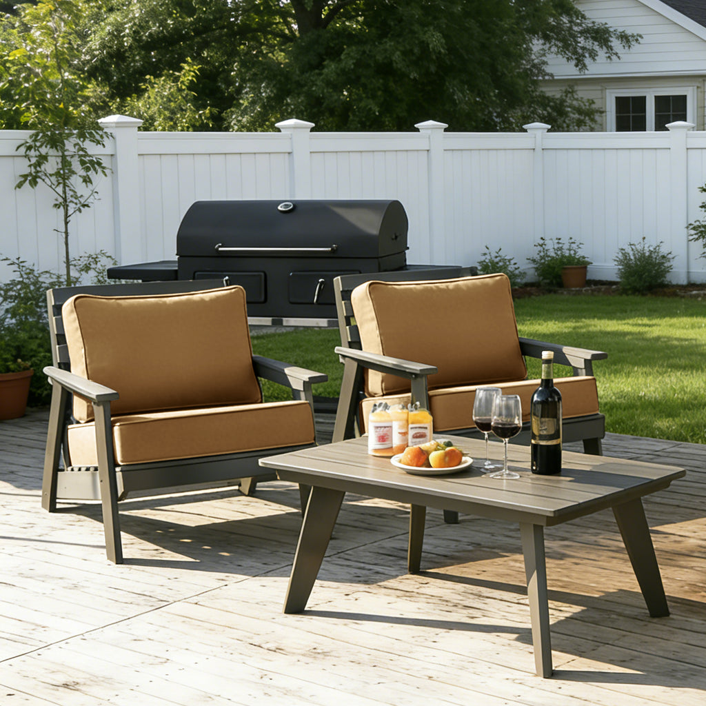 ARTPLAN Outdoor Seat Cushion Set, 24 x 24 Inch Water-Resistant & Fade-Resistant Patio Furniture Cushions with Removable Cover, Deep Seat & Back Cushion with Zipper for Chair Couch Sectional Sofa