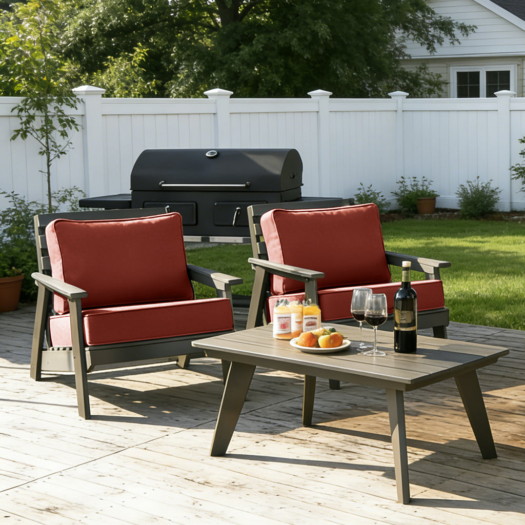 ARTPLAN Outdoor Seat Cushion Set, 24 x 24 Inch Water-Resistant & Fade-Resistant Patio Furniture Cushions with Removable Cover, Deep Seat & Back Cushion with Zipper for Chair Couch Sectional Sofa