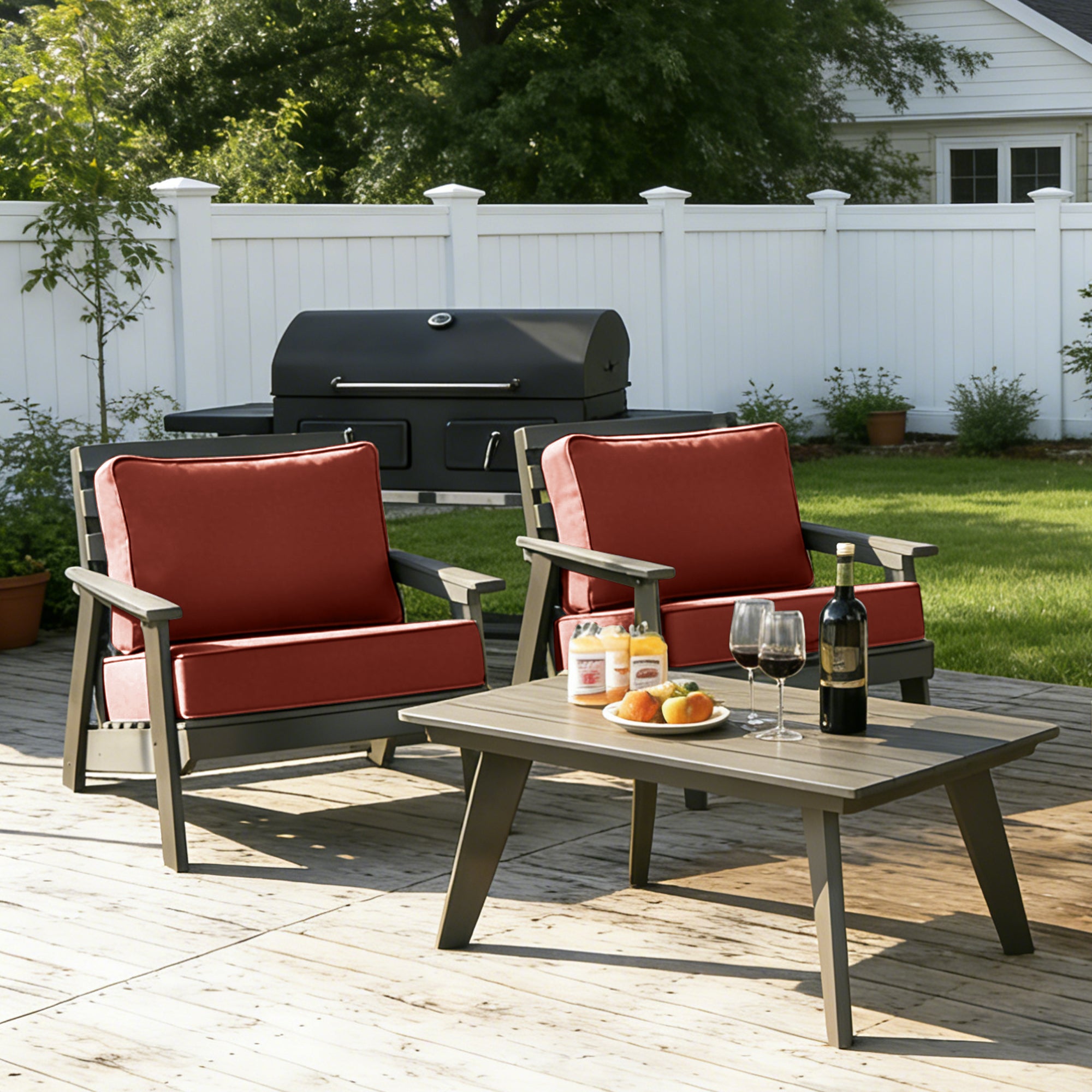 ARTPLAN Outdoor Seat Cushion Set, 24 x 24 Inch Water-Resistant & Fade-Resistant Patio Furniture Cushions with Removable Cover, Deep Seat & Back Cushion with Zipper for Chair Couch Sectional Sofa
