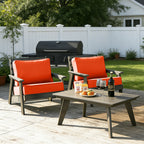 ARTPLAN Outdoor Seat Cushion Set, 24 x 24 Inch Water-Resistant & Fade-Resistant Patio Furniture Cushions with Removable Cover, Deep Seat & Back Cushion with Zipper for Chair Couch Sectional Sofa