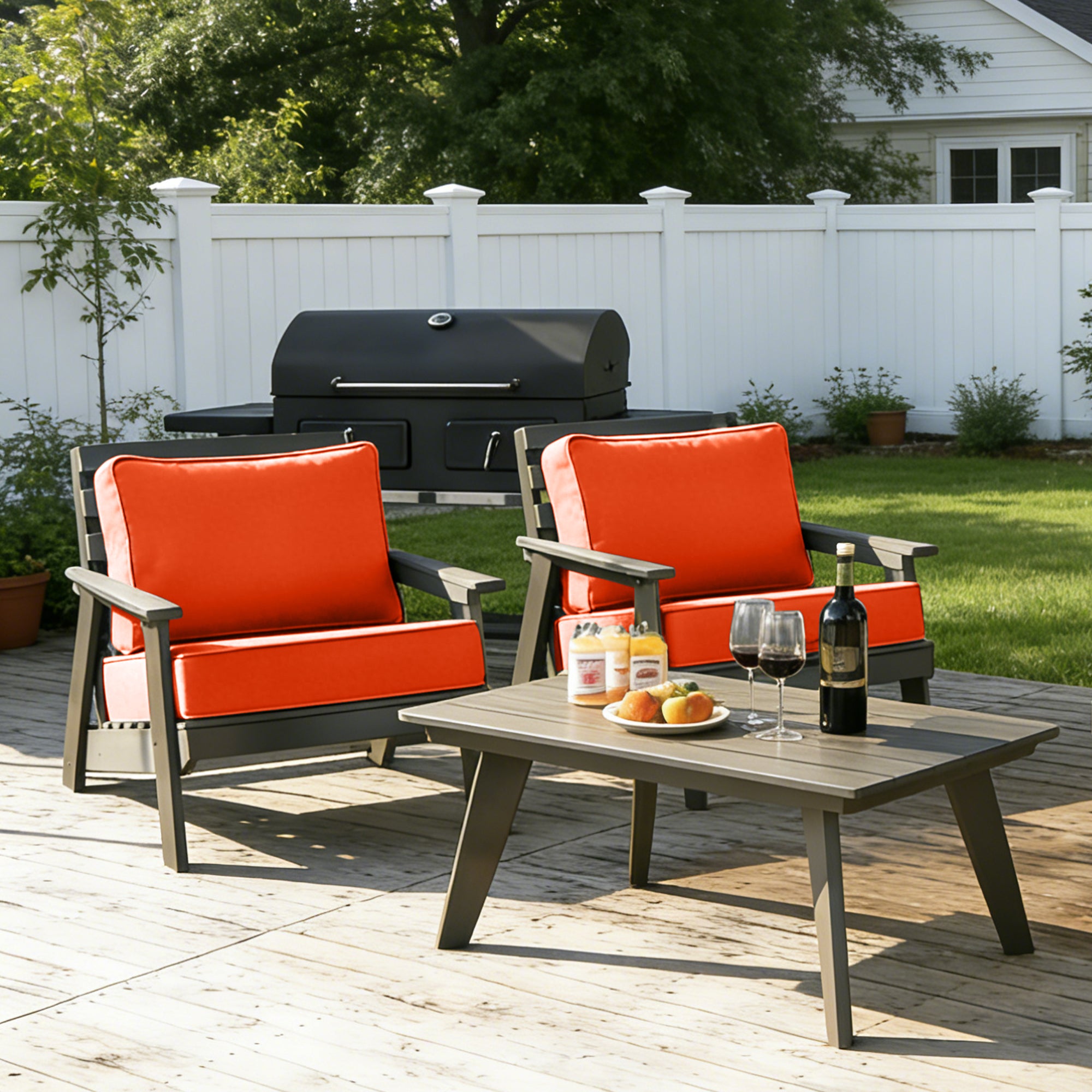 ARTPLAN Outdoor Seat Cushion Set, 24 x 24 Inch Water-Resistant & Fade-Resistant Patio Furniture Cushions with Removable Cover, Deep Seat & Back Cushion with Zipper for Chair Couch Sectional Sofa