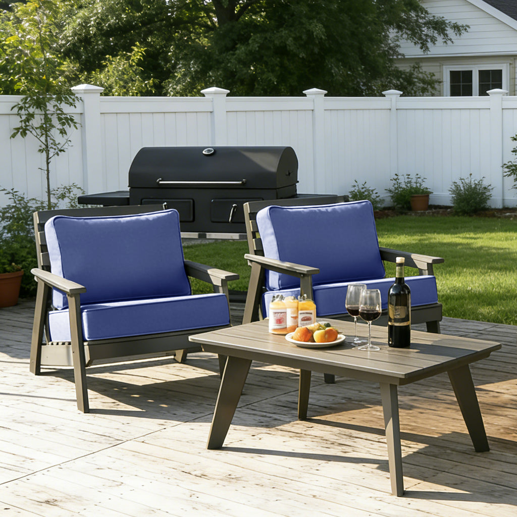 ARTPLAN Outdoor Seat Cushion Set, 24 x 24 Inch Water-Resistant & Fade-Resistant Patio Furniture Cushions with Removable Cover, Deep Seat & Back Cushion with Zipper for Chair Couch Sectional Sofa