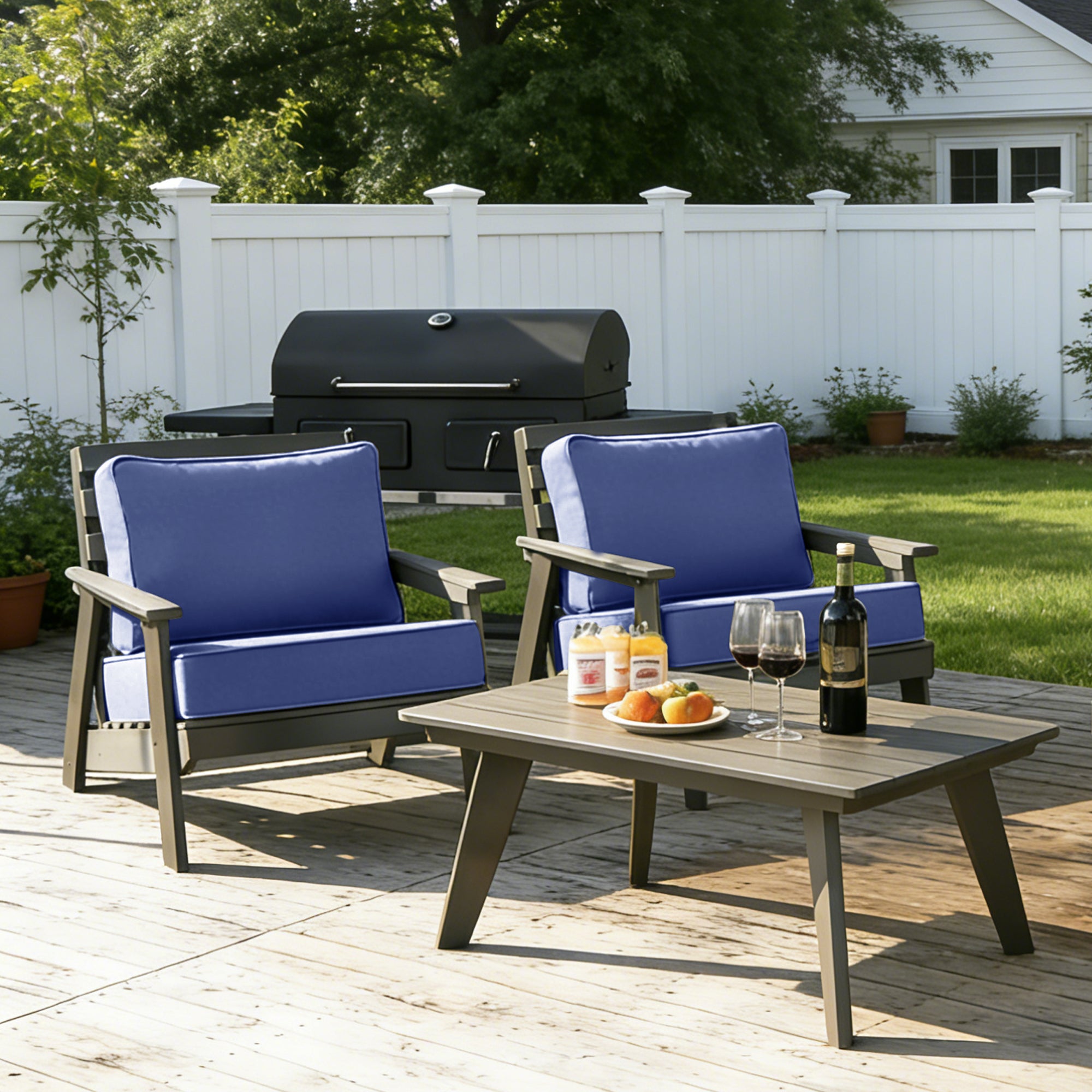 ARTPLAN Outdoor Seat Cushion Set, 24 x 24 Inch Water-Resistant & Fade-Resistant Patio Furniture Cushions with Removable Cover, Deep Seat & Back Cushion with Zipper for Chair Couch Sectional Sofa