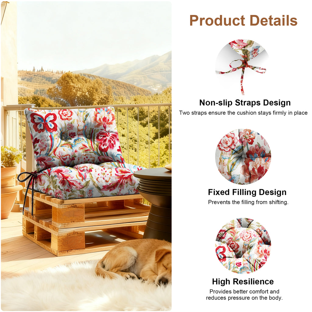 Outdoor Chair Cushions Set of 2  All-Weather Patio Furniture Cushions with High Resilience Foam  Indoor Outdoor Seat & Back Cushion for Patio, Garden  Sunroom