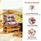 Outdoor Chair Cushions Set of 2, All-Weather Patio Furniture Cushions with High Resilience Foam, Indoor Outdoor Seat & Back Cushion for Patio, Garden, Sunroom