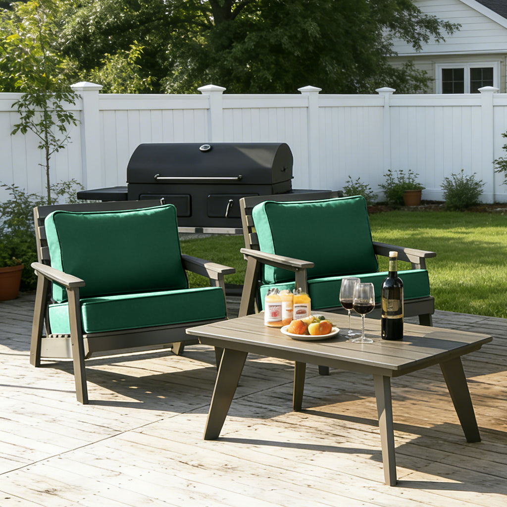 ARTPLAN Outdoor Seat Cushion Set, 24 x 24 Inch Water-Resistant & Fade-Resistant Patio Furniture Cushions with Removable Cover, Deep Seat & Back Cushion with Zipper for Chair Couch Sectional Sofa