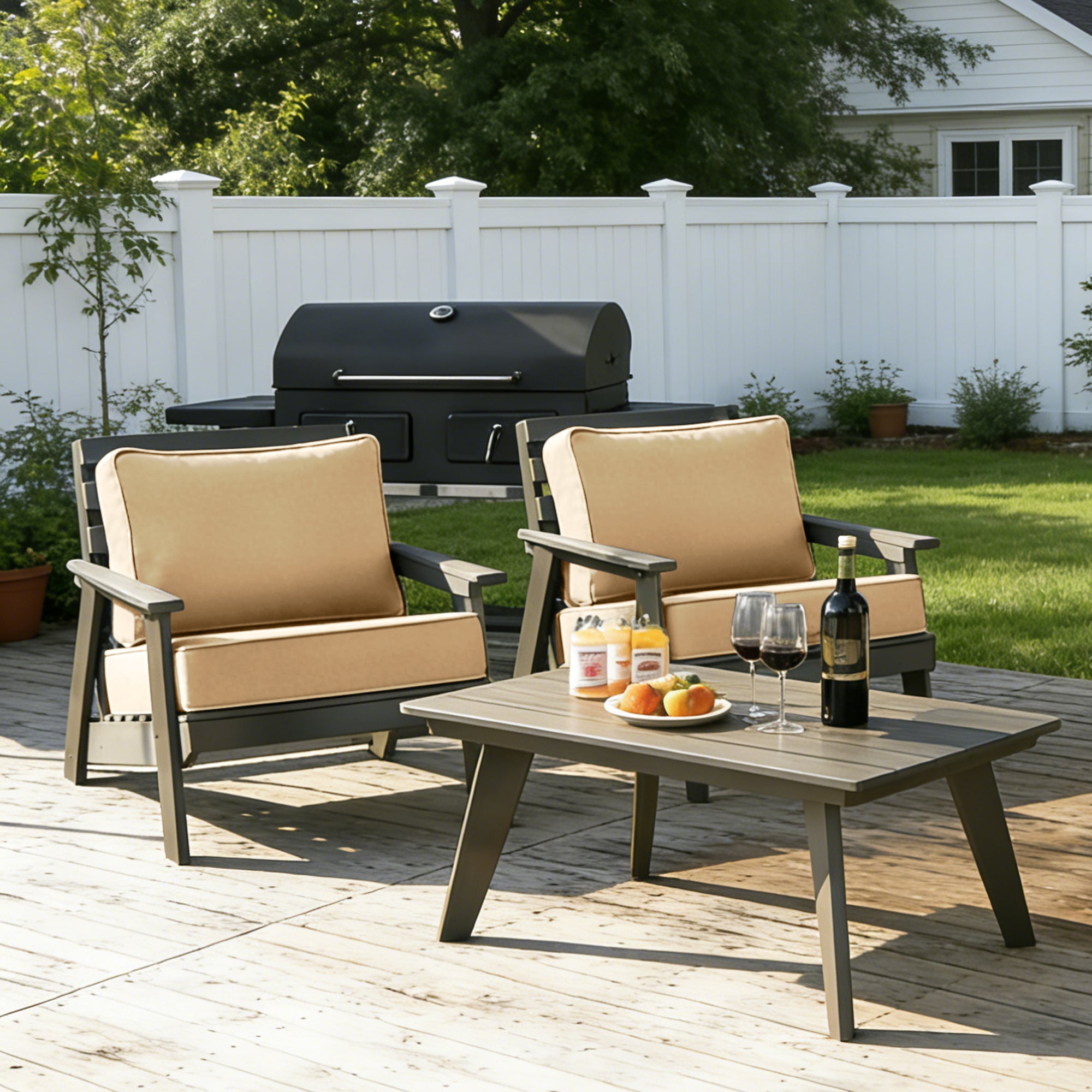 ARTPLAN Outdoor Seat Cushion Set, 24 x 24 Inch Water-Resistant & Fade-Resistant Patio Furniture Cushions with Removable Cover, Deep Seat & Back Cushion with Zipper for Chair Couch Sectional Sofa