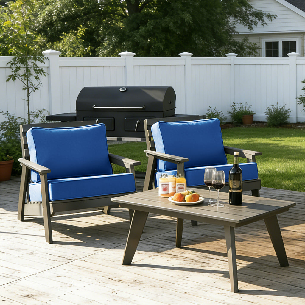 ARTPLAN Outdoor Seat Cushion Set, 24 x 24 Inch Water-Resistant & Fade-Resistant Patio Furniture Cushions with Removable Cover, Deep Seat & Back Cushion with Zipper for Chair Couch Sectional Sofa