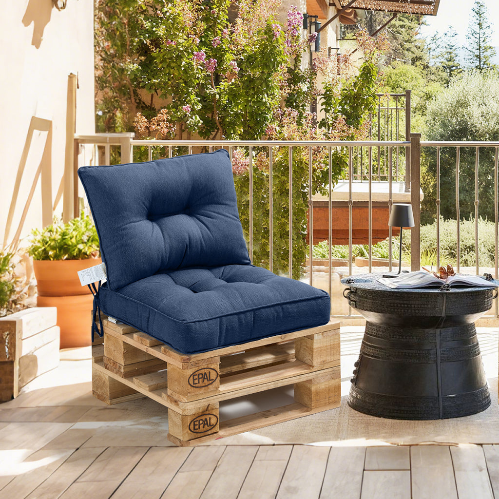 Outdoor Chair Cushions Set of 2, All-Weather Patio Furniture Cushions with High Resilience Foam, Indoor Outdoor Seat & Back Cushion for Patio, Garden, Sunroom