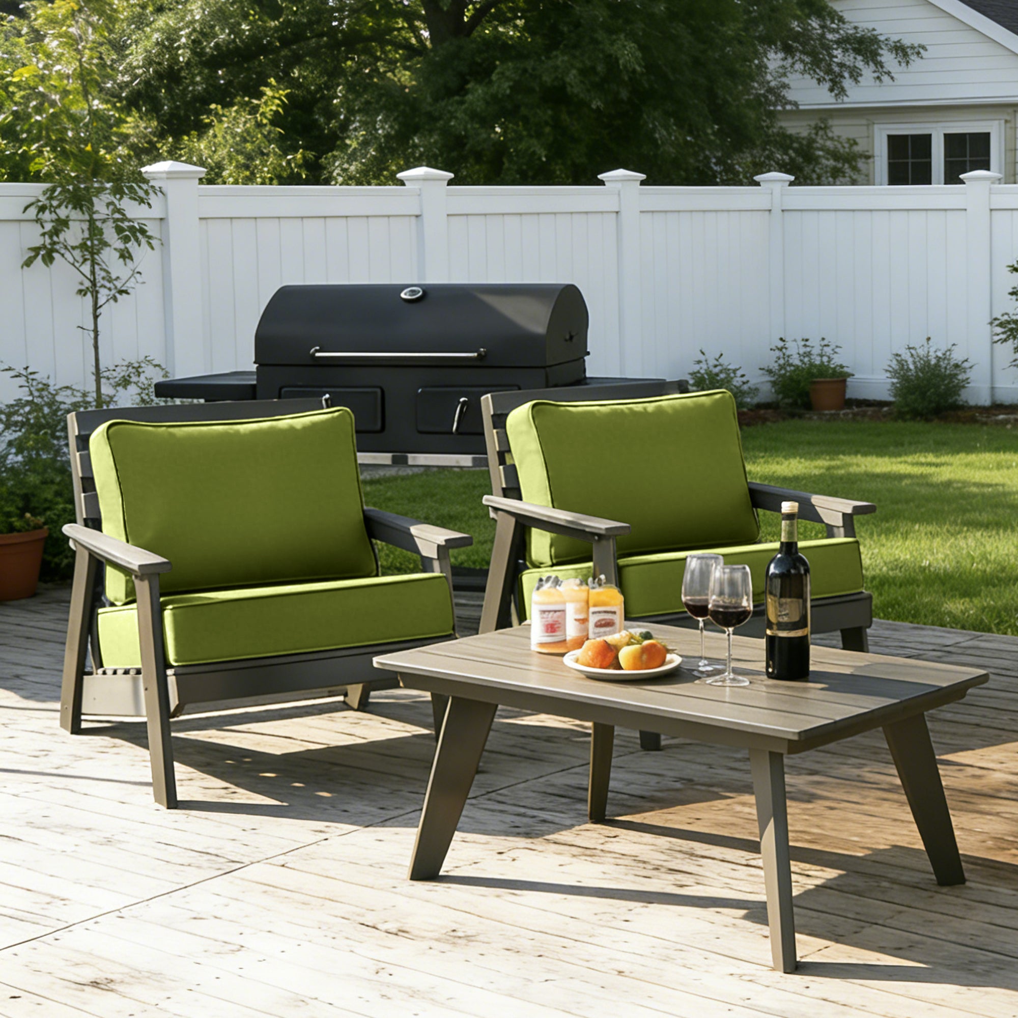 ARTPLAN Outdoor Seat Cushion Set, 24 x 24 Inch Water-Resistant & Fade-Resistant Patio Furniture Cushions with Removable Cover, Deep Seat & Back Cushion with Zipper for Chair Couch Sectional Sofa