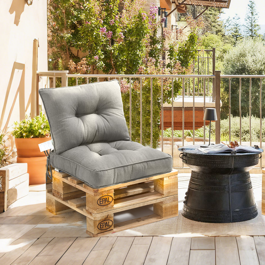Outdoor Chair Cushions Set of 2, All-Weather Patio Furniture Cushions with High Resilience Foam, Indoor Outdoor Seat & Back Cushion for Patio, Garden, Sunroom