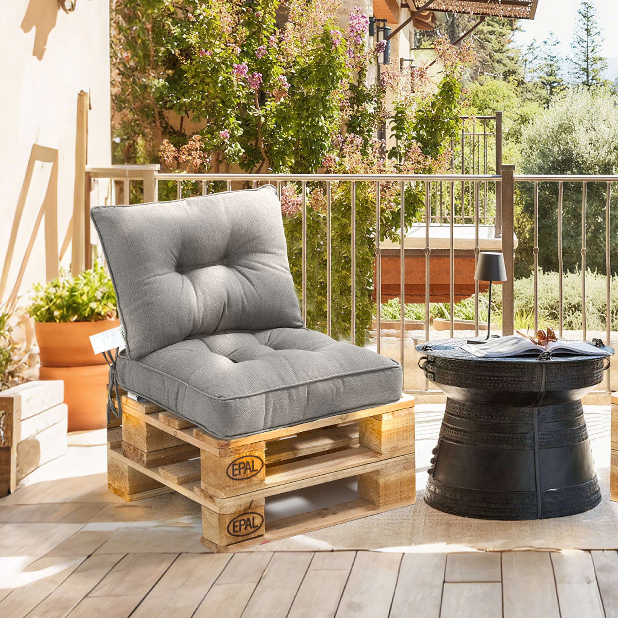 Outdoor Chair Cushions Set of 2, All-Weather Patio Furniture Cushions with High Resilience Foam, Indoor Outdoor Seat & Back Cushion for Patio, Garden, Sunroom