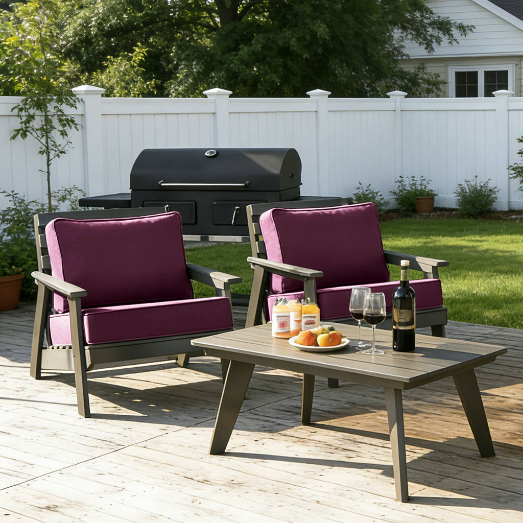 ARTPLAN Outdoor Seat Cushion Set, 24 x 24 Inch Water-Resistant & Fade-Resistant Patio Furniture Cushions with Removable Cover, Deep Seat & Back Cushion with Zipper for Chair Couch Sectional Sofa