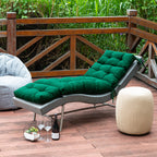 ARTPLAN Outdoor Chaise Lounge Cushion 72x22x4 inches, Floral Tufted Thick Replacement Cushion with Ties, All Weather Wicker Patio Furniture Cushion