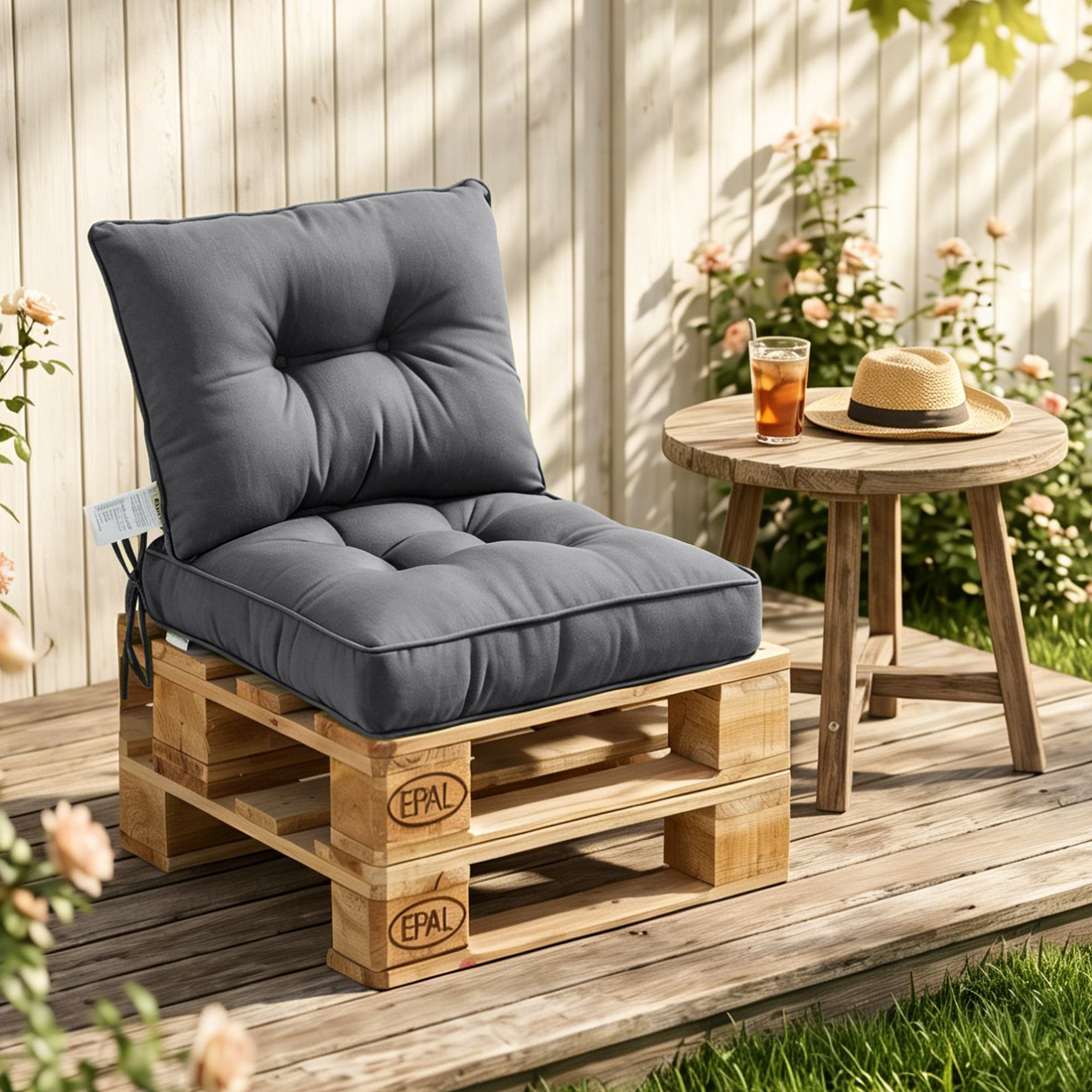 Outdoor Chair Cushions Set of 2  All-Weather Patio Furniture Cushions with High Resilience Foam  Indoor Outdoor Seat & Back Cushion for Patio, Garden  Sunroom