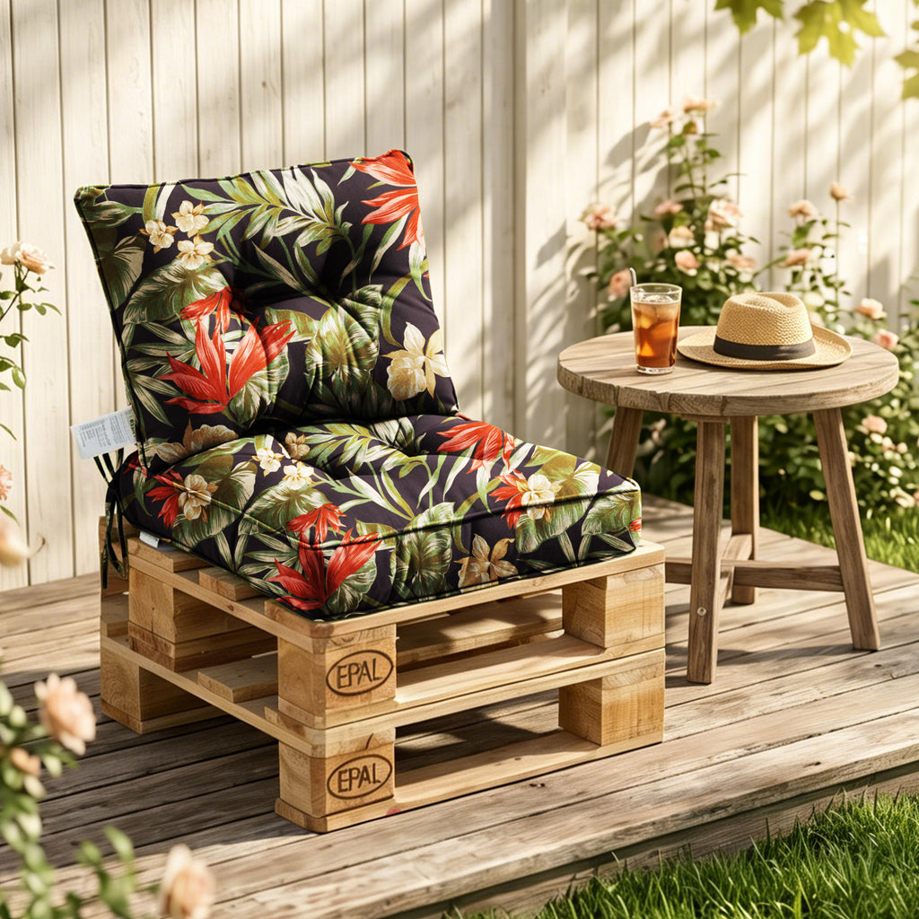 Outdoor Chair Cushions Set of 2, All-Weather Patio Furniture Cushions with High Resilience Foam, Indoor Outdoor Seat & Back Cushion for Patio, Garden, Sunroom