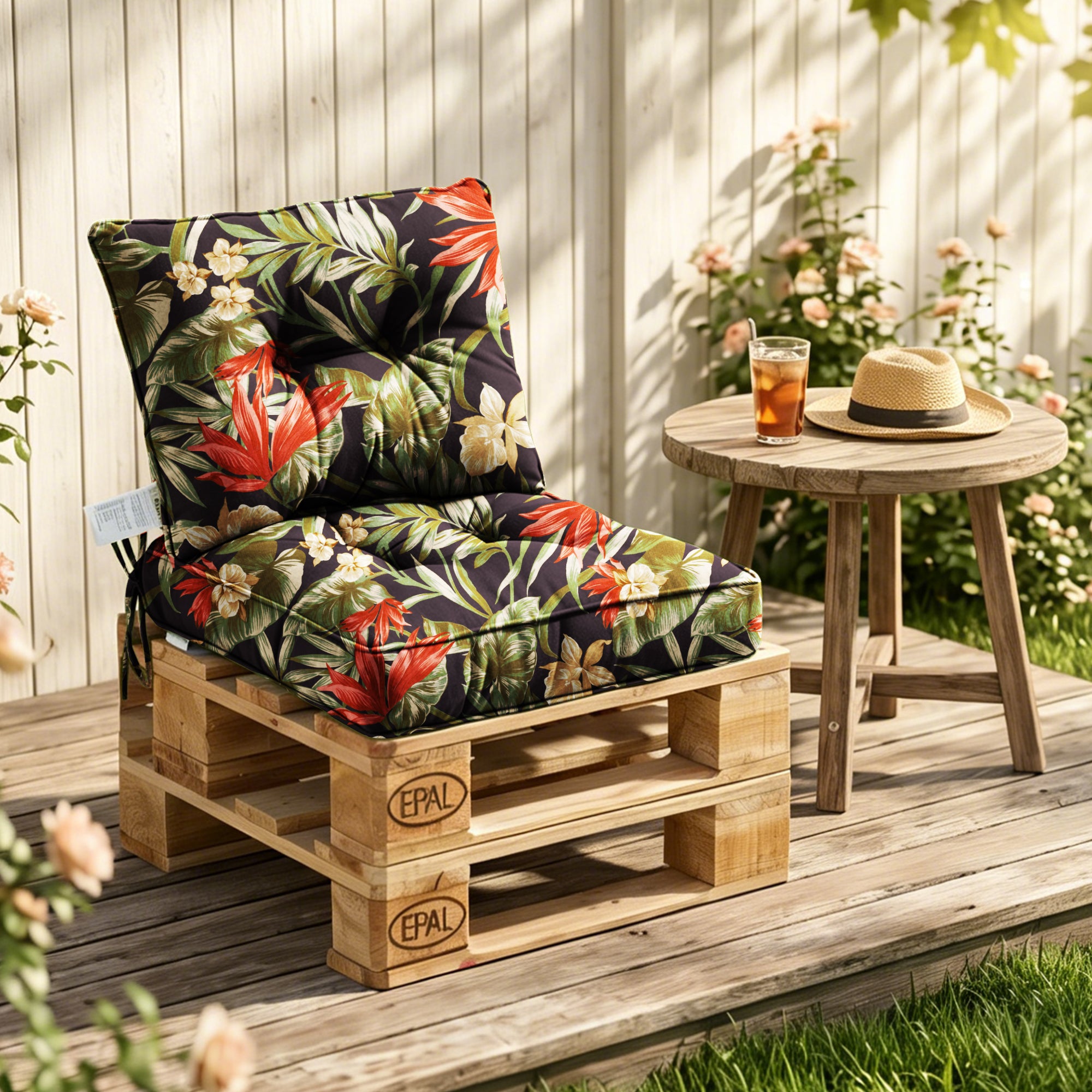 Outdoor Chair Cushions Set of 2, All-Weather Patio Furniture Cushions with High Resilience Foam, Indoor Outdoor Seat & Back Cushion for Patio, Garden, Sunroom