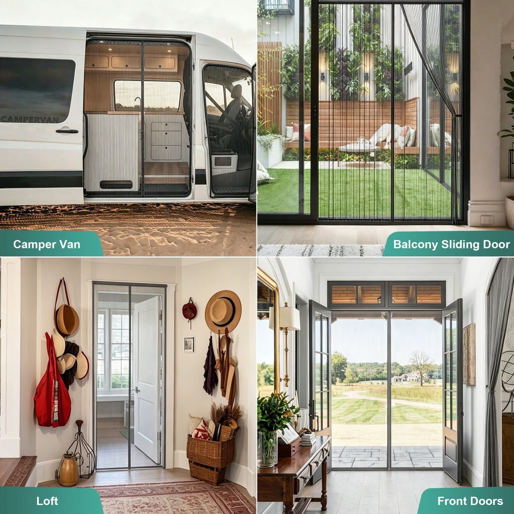 Mesh Door Screen 38x83 Magnetic Closure Easy Install Entry Screen Door