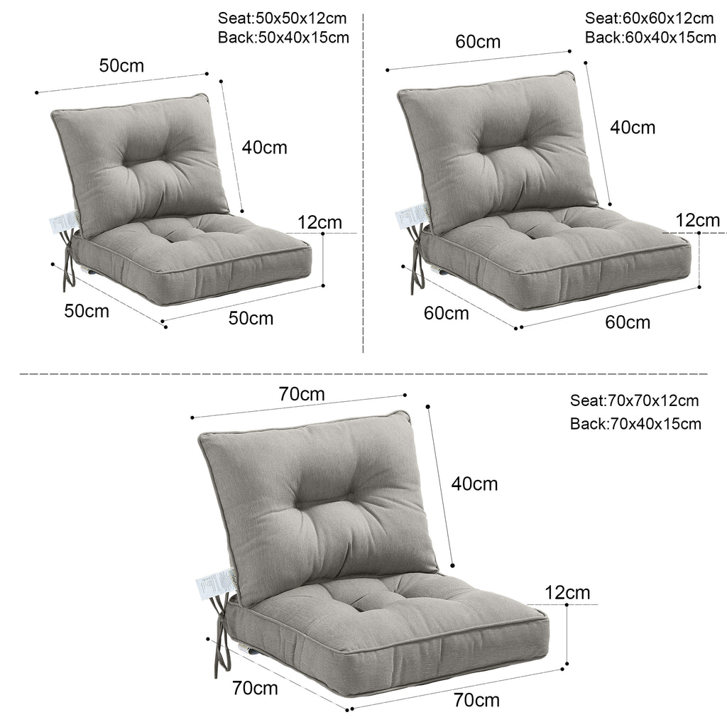 Outdoor Chair Cushions Set of 2, All-Weather Patio Furniture Cushions with High Resilience Foam, Indoor Outdoor Seat & Back Cushion for Patio, Garden, Sunroom