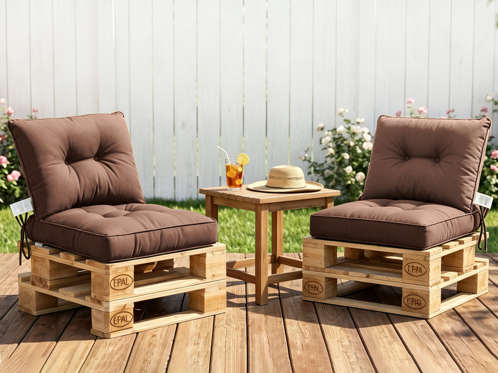 Outdoor Chair Cushions Set of 2  All-Weather Patio Furniture Cushions with High Resilience Foam  Indoor Outdoor Seat & Back Cushion for Patio, Garden  Sunroom