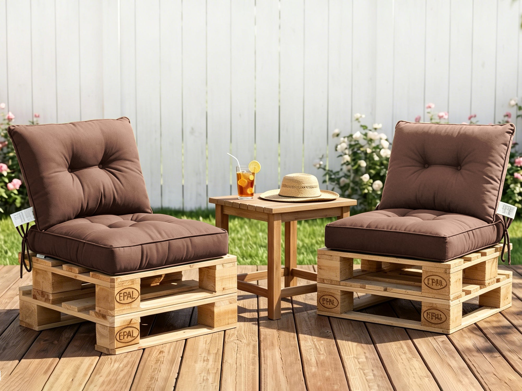 Outdoor Chair Cushions Set of 2  All-Weather Patio Furniture Cushions with High Resilience Foam  Indoor Outdoor Seat & Back Cushion for Patio, Garden  Sunroom