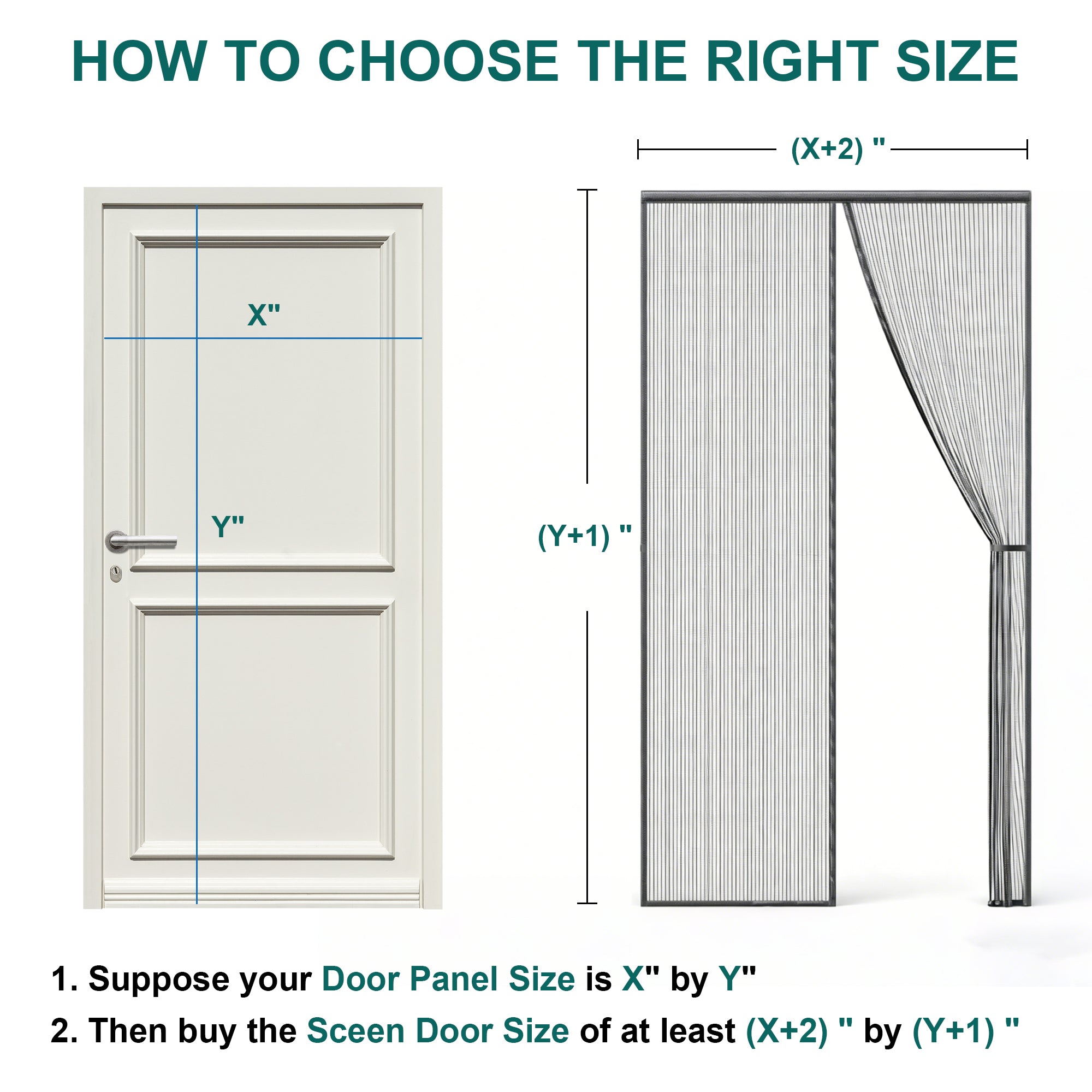 Mesh Door Screen 38x83 Magnetic Closure Easy Install Entry Screen Door
