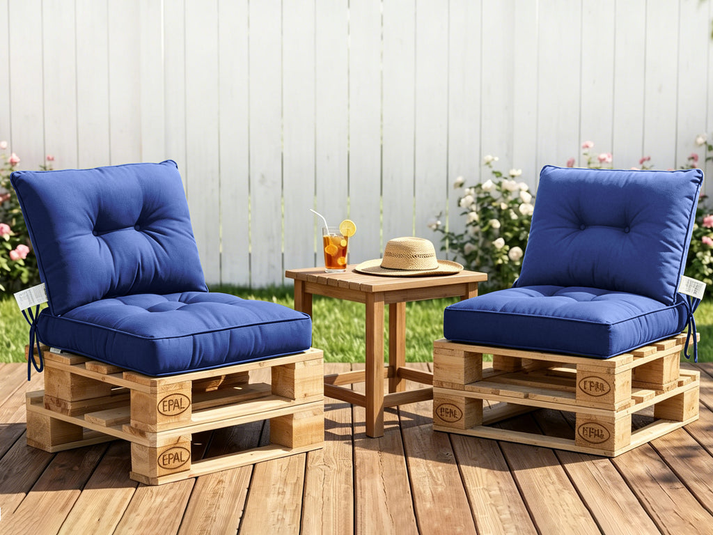 Outdoor Chair Cushions Set of 2, All-Weather Patio Furniture Cushions with High Resilience Foam, Indoor Outdoor Seat & Back Cushion for Patio, Garden, Sunroom