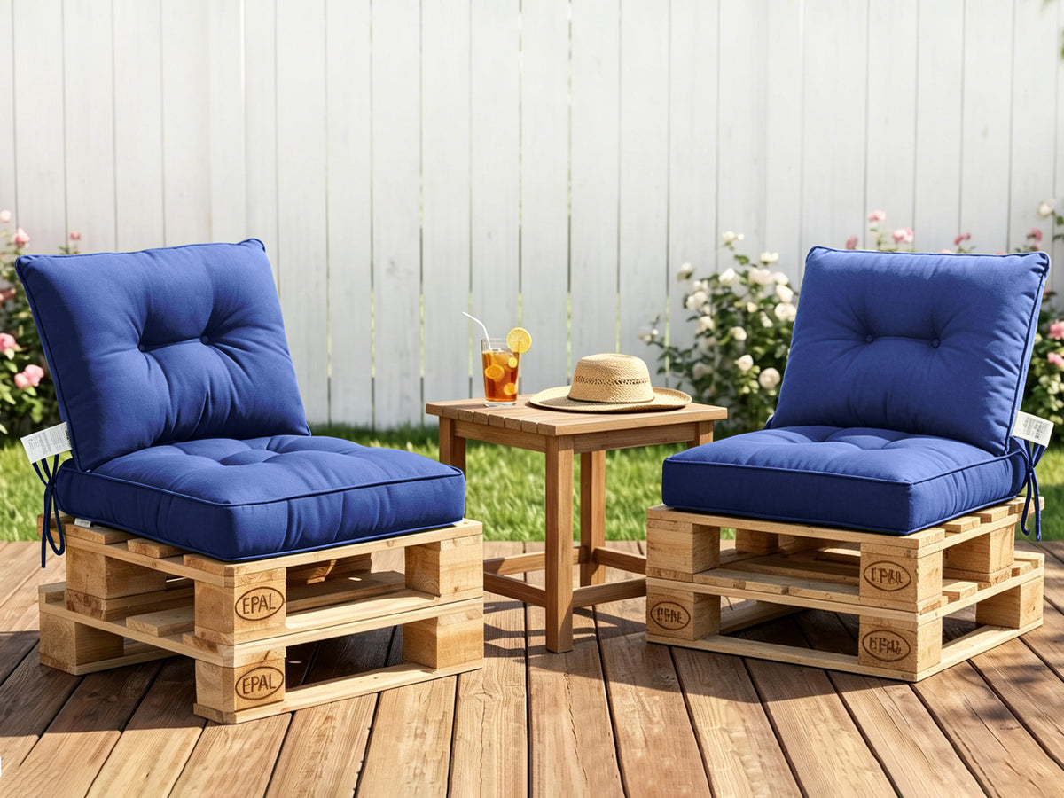 Outdoor Chair Cushions Set of 2, All-Weather Patio Furniture Cushions with High Resilience Foam, Indoor Outdoor Seat & Back Cushion for Patio, Garden, Sunroom