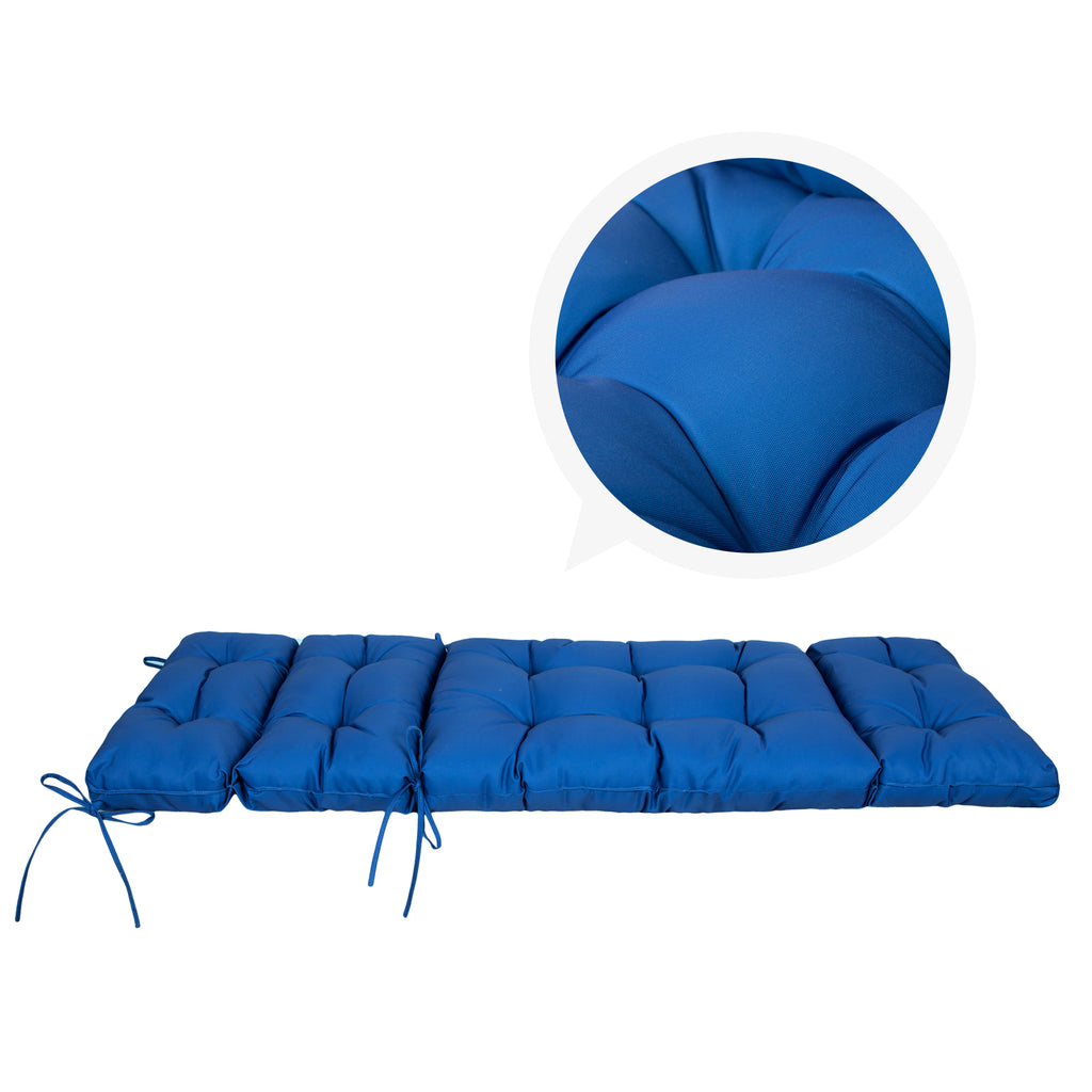 ARTPLAN Outdoor Chaise Lounge Cushion 72x22x4 inches, Floral Tufted Thick Replacement Cushion with Ties, All Weather Wicker Patio Furniture Cushion