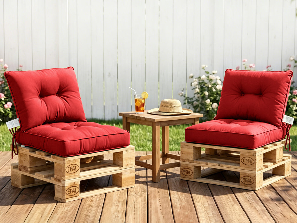 Outdoor Chair Cushions Set of 2, All-Weather Patio Furniture Cushions with High Resilience Foam, Indoor Outdoor Seat & Back Cushion for Patio, Garden, Sunroom