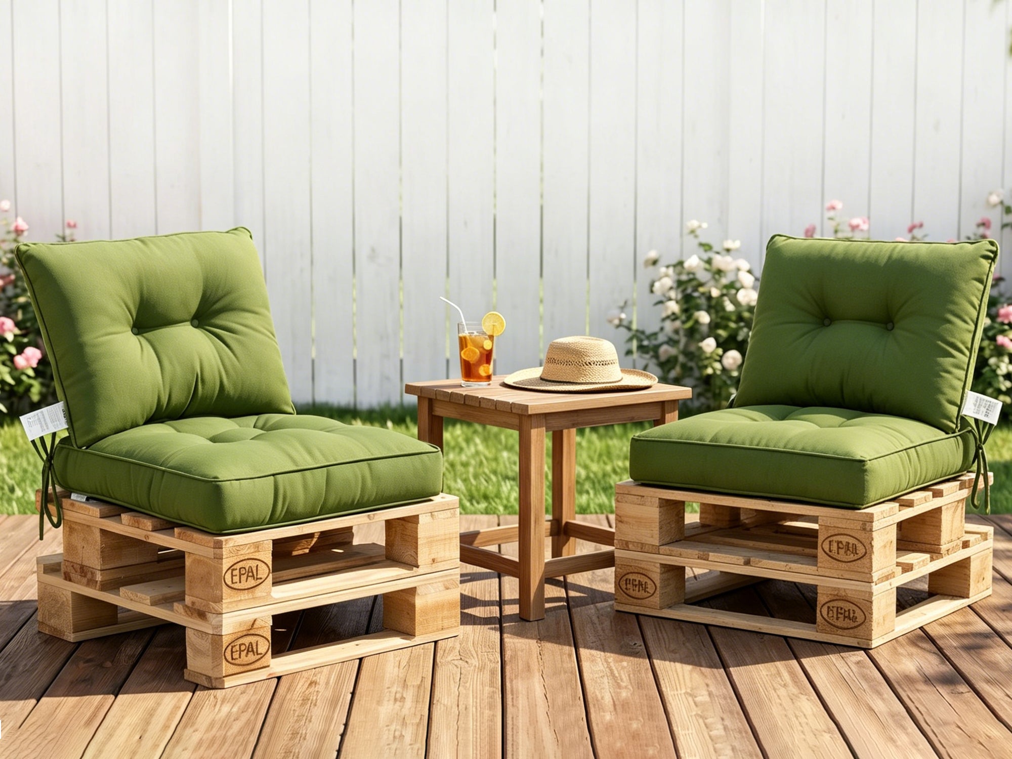 Outdoor Chair Cushions Set of 2  All-Weather Patio Furniture Cushions with High Resilience Foam  Indoor Outdoor Seat & Back Cushion for Patio, Garden  Sunroom