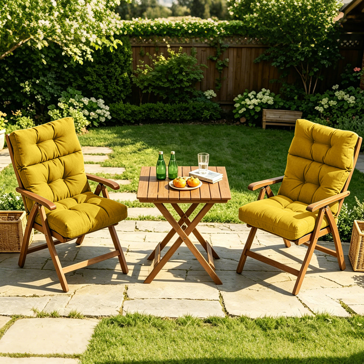 Outdoor High Back Chair Cushions 44 x 21 x 4 Tufted Adirondack Chair Cushions Water Resistant Patterned Patio Furniture Cushions with Multiple Color for Garden Rocking Chair