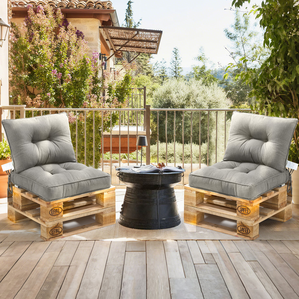 Outdoor Chair Cushions Set of 2, All-Weather Patio Furniture Cushions with High Resilience Foam, Indoor Outdoor Seat & Back Cushion for Patio, Garden, Sunroom