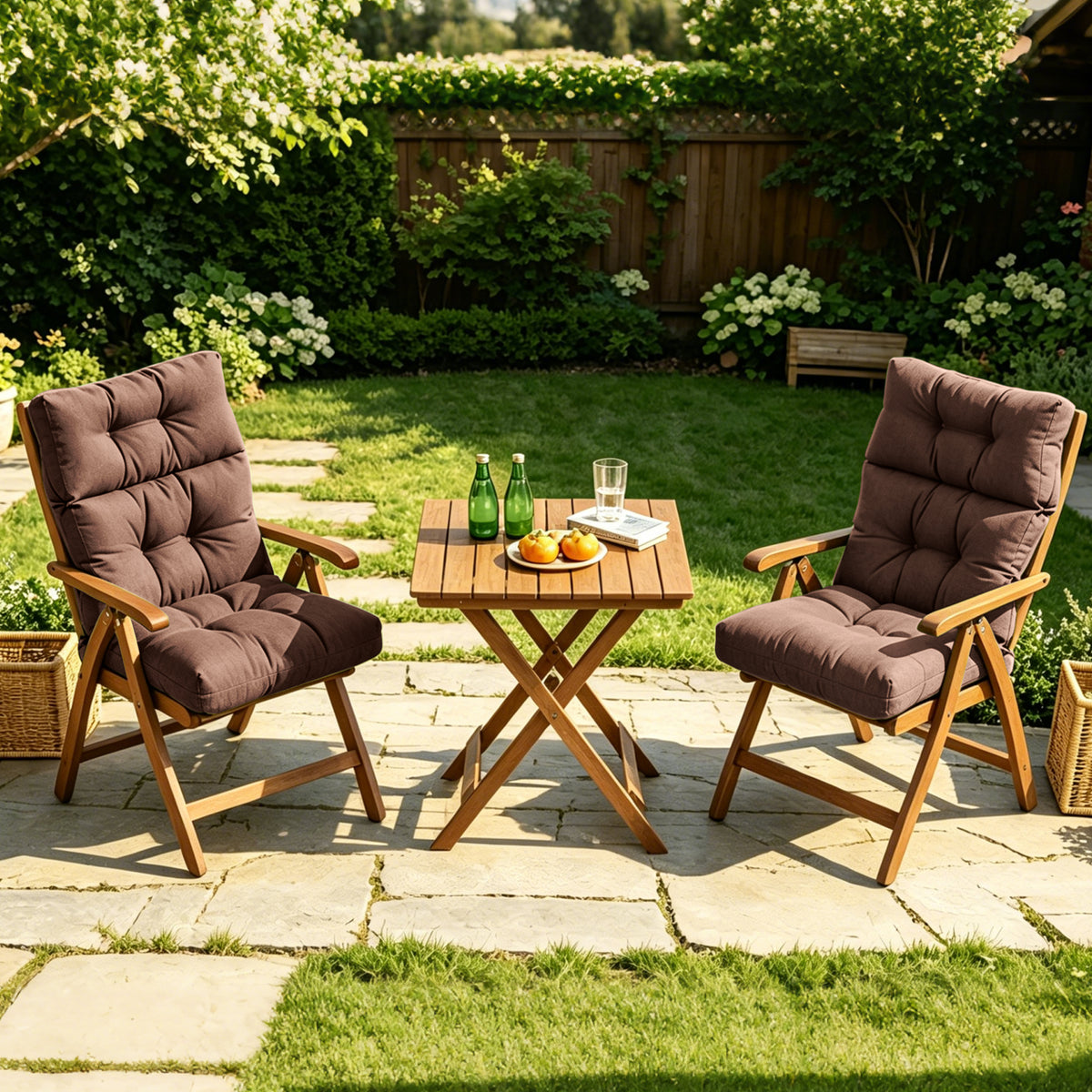 Outdoor High Back Chair Cushions 44 x 21 x 4 Tufted Adirondack Chair Cushions Water Resistant Patterned Patio Furniture Cushions with Multiple Color for Garden Rocking Chair