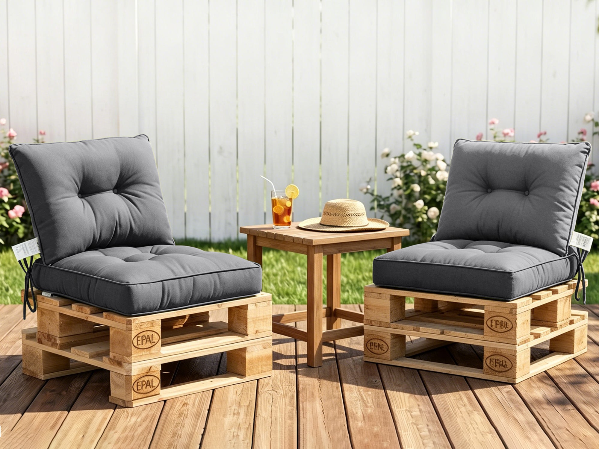 Outdoor Chair Cushions Set of 2  All-Weather Patio Furniture Cushions with High Resilience Foam  Indoor Outdoor Seat & Back Cushion for Patio, Garden  Sunroom