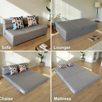 Convertible Folding Sofa Bed, High-Density Memory Foam Sofa Bed with a Fluffy Pillow, Modern Futon Floor Couch Guest Bed for Living Room/Dorm/Guest Use/Home Office/Apartment