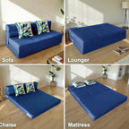 Convertible Folding Sofa Bed, High-Density Memory Foam Sofa Bed with a Fluffy Pillow, Modern Futon Floor Couch Guest Bed for Living Room/Dorm/Guest Use/Home Office/Apartment