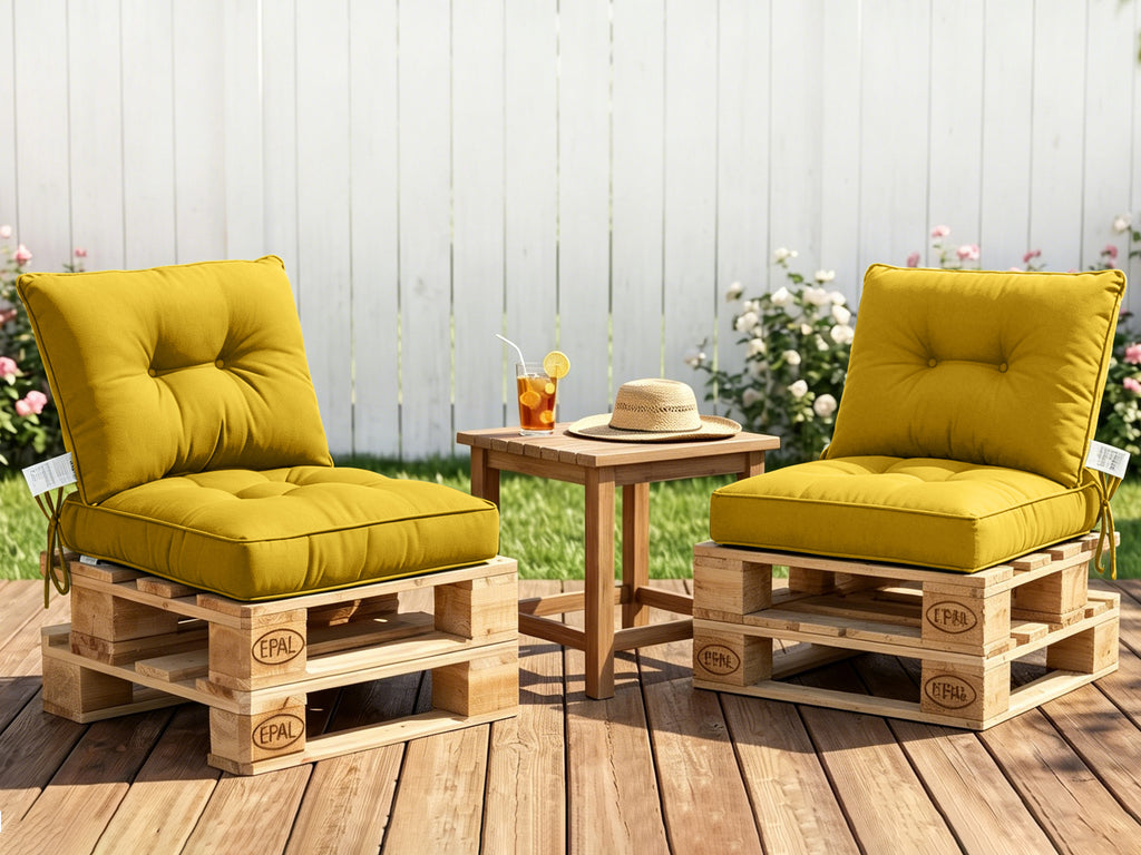 Outdoor Chair Cushions Set of 2  All-Weather Patio Furniture Cushions with High Resilience Foam  Indoor Outdoor Seat & Back Cushion for Patio, Garden  Sunroom