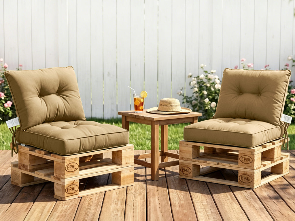 Outdoor Chair Cushions Set of 2  All-Weather Patio Furniture Cushions with High Resilience Foam  Indoor Outdoor Seat & Back Cushion for Patio, Garden  Sunroom