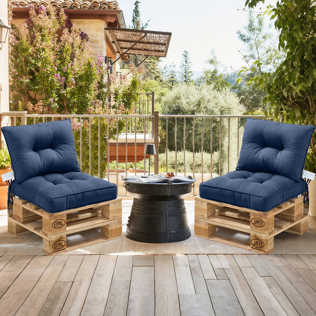 Outdoor Chair Cushions Set of 2, All-Weather Patio Furniture Cushions with High Resilience Foam, Indoor Outdoor Seat & Back Cushion for Patio, Garden, Sunroom