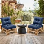 Outdoor Chair Cushions Set of 2, All-Weather Patio Furniture Cushions with High Resilience Foam, Indoor Outdoor Seat & Back Cushion for Patio, Garden, Sunroom