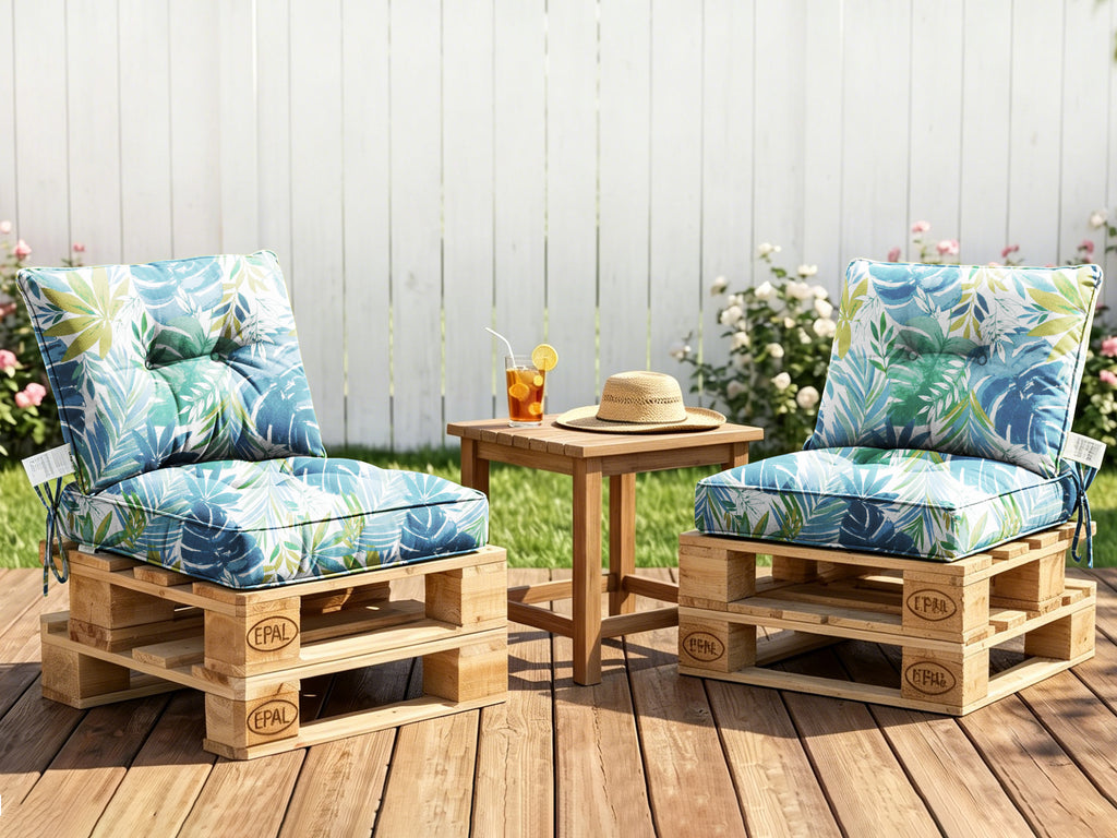 Outdoor Chair Cushions Set of 2  All-Weather Patio Furniture Cushions with High Resilience Foam  Indoor Outdoor Seat & Back Cushion for Patio, Garden  Sunroom